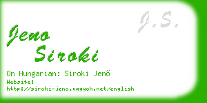 jeno siroki business card